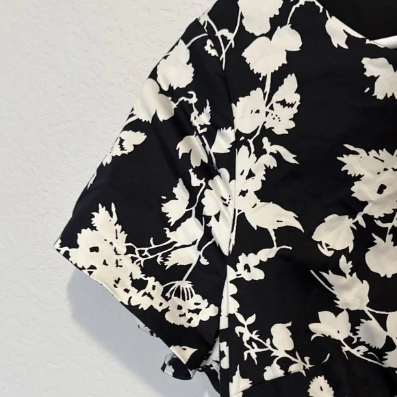 Talbots Black and White Floral Midi Dress - Picture 3 of 5